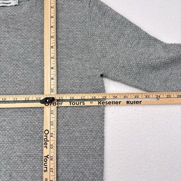 J Lindeberg Sweater Mens Small Gray‎ Dexter Circle Structure Jumper Knit Gray - Picture 8 of 9